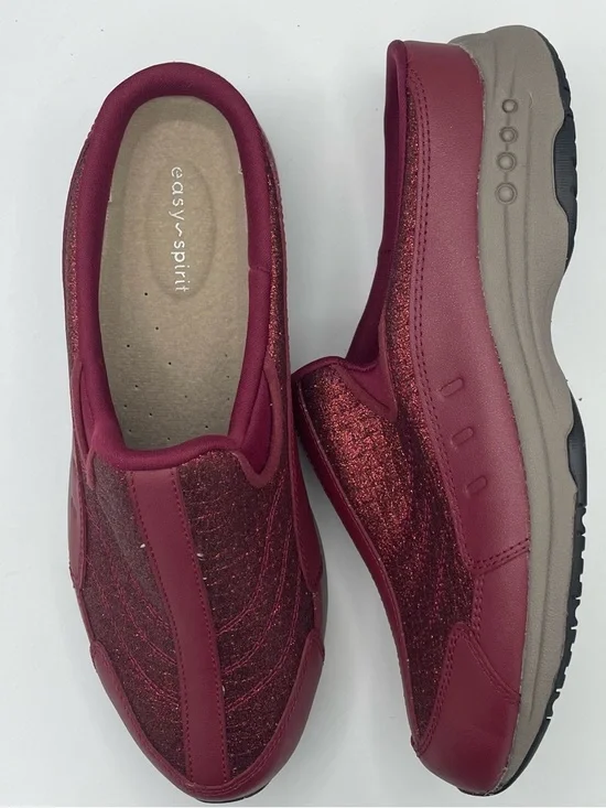 Easy Spirit red slip on glitter comfy sneakers women’s Size 7 1/2M - Picture 6 of 11